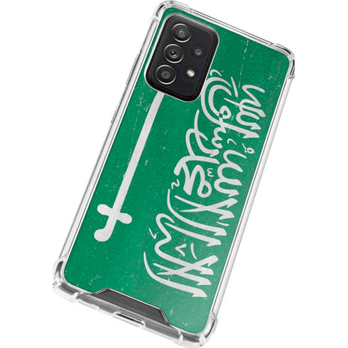 Saudi Arabia Flag Distressed Galaxy A72 5G Clear Case